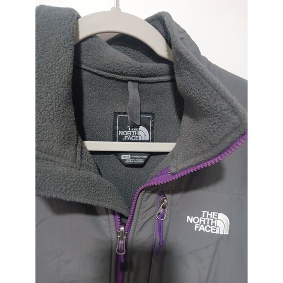 The North Face Denali Fleece Jacket Womens Size Medium Gray Purple - Picture 2 of 3